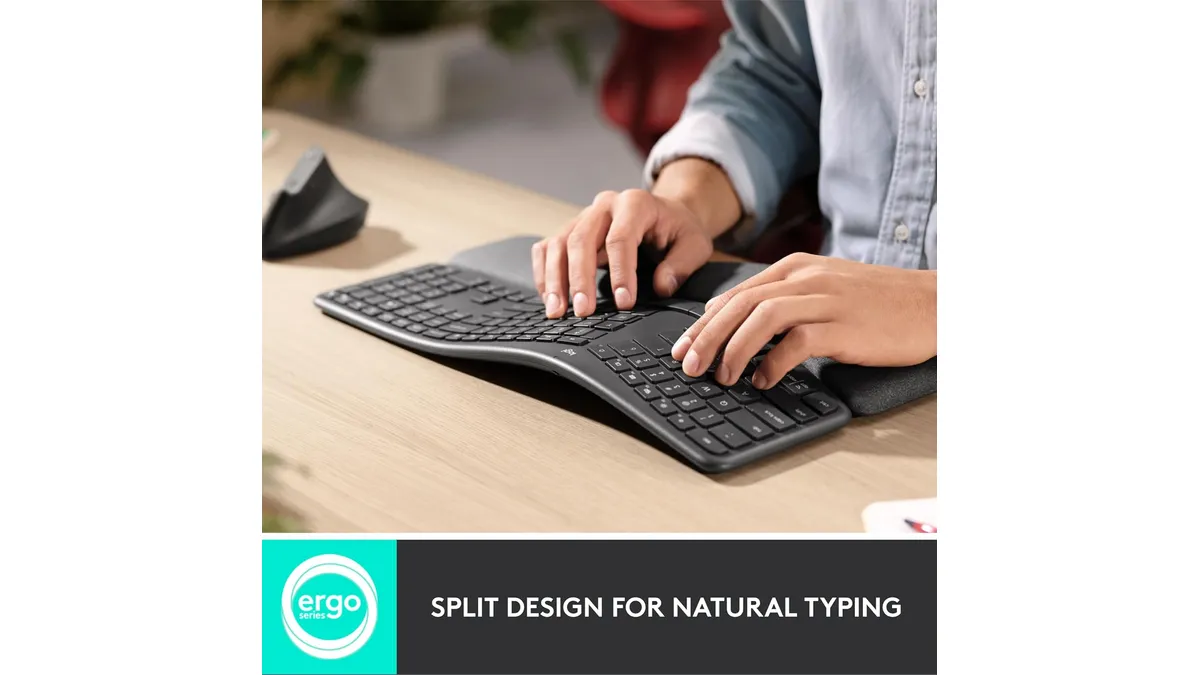 Kit Teclado y Ratón Ergonómico para Dolor de Mano